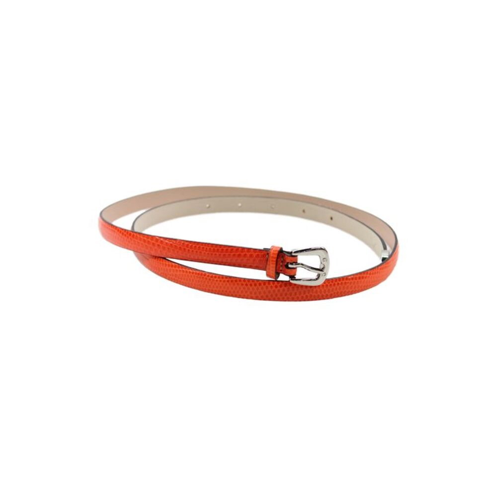 Tardini Womens Lizard 1/2" Skinny Belt Orange Size EUR 36
